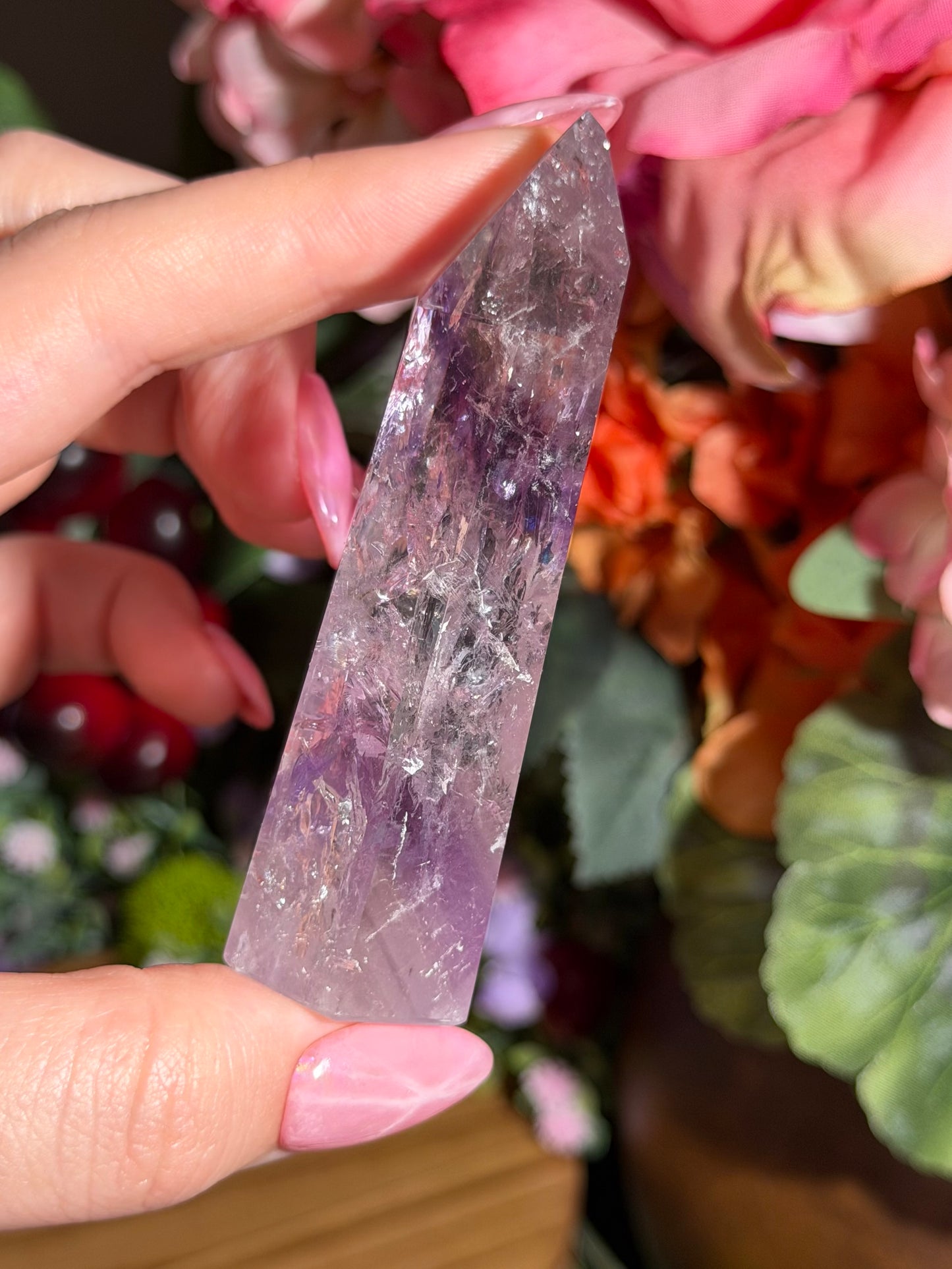 Purple phantom amethyst tower from Brazil