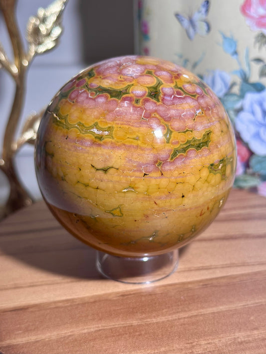 Pink Kabamby ocean jasper sphere