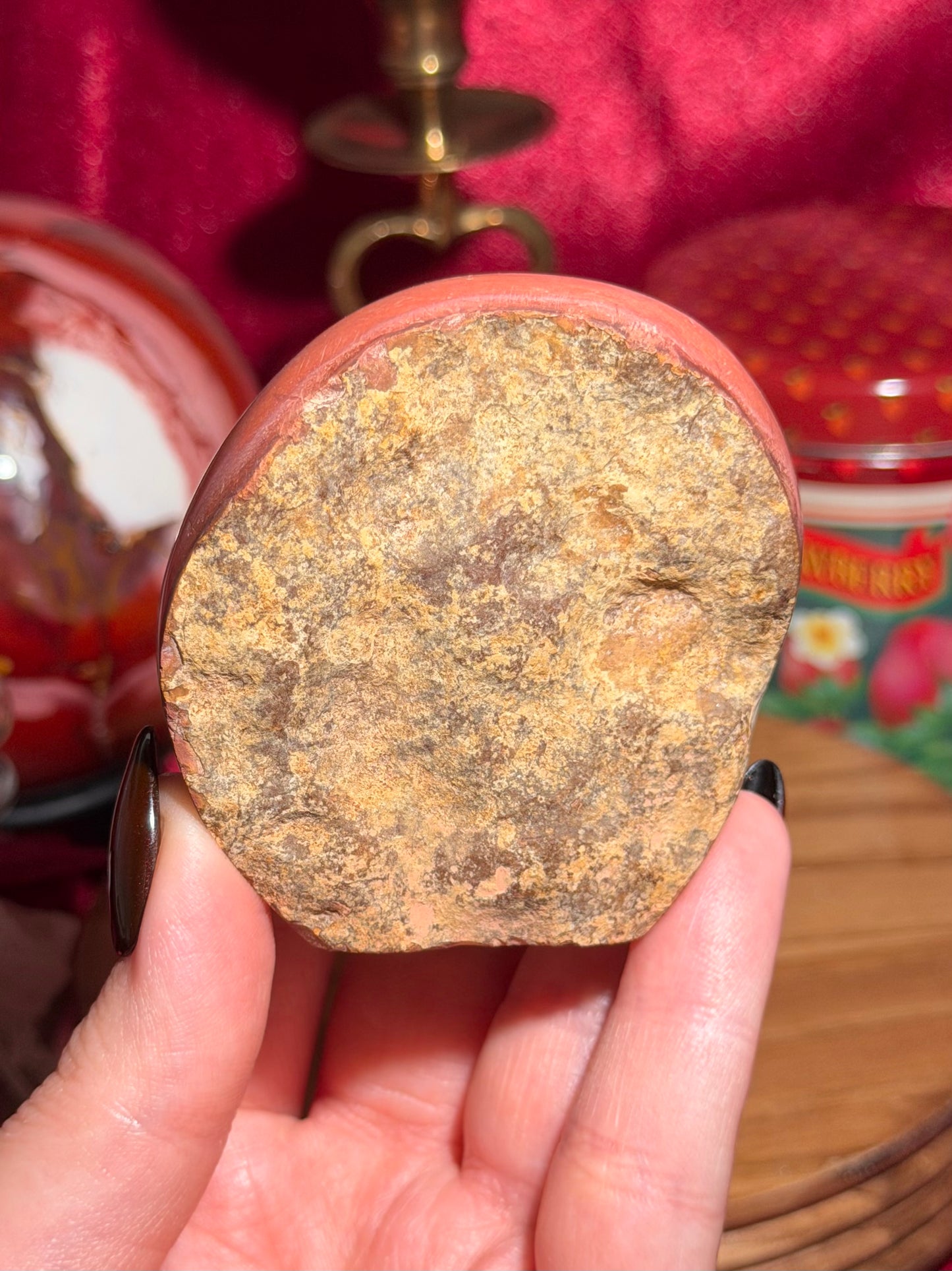 Polychrome jasper freeform with natural unpolished back
