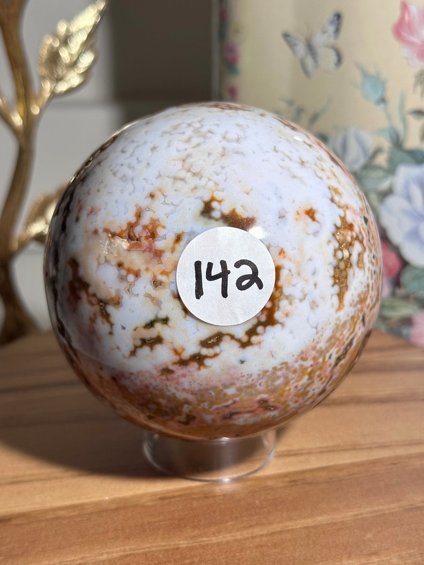 Veinless ocean jasper sphere