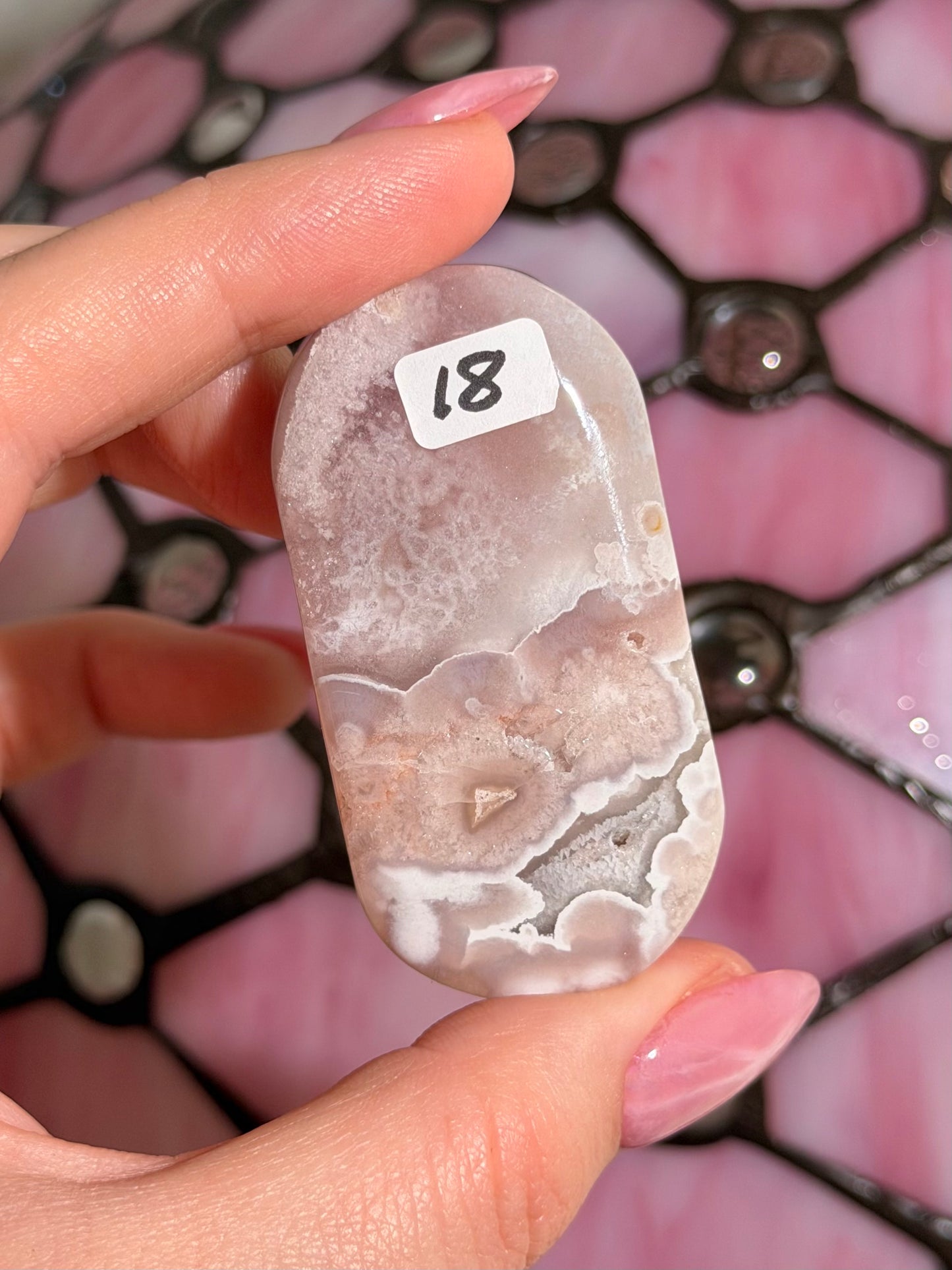 Pastel flower agate palmstone