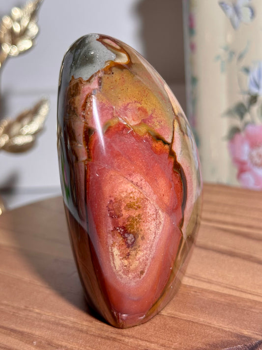Watermelon polychrome jasper freeform