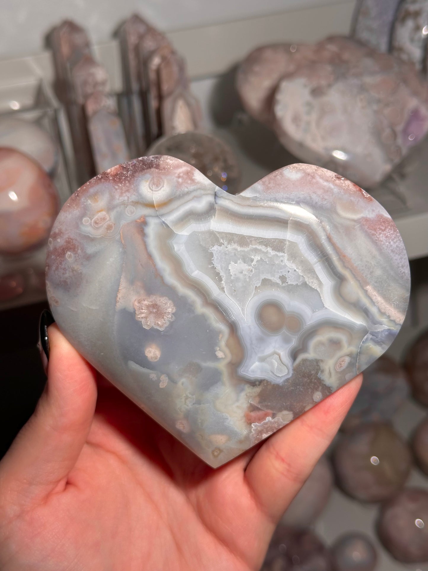 Flower agate heart (I)