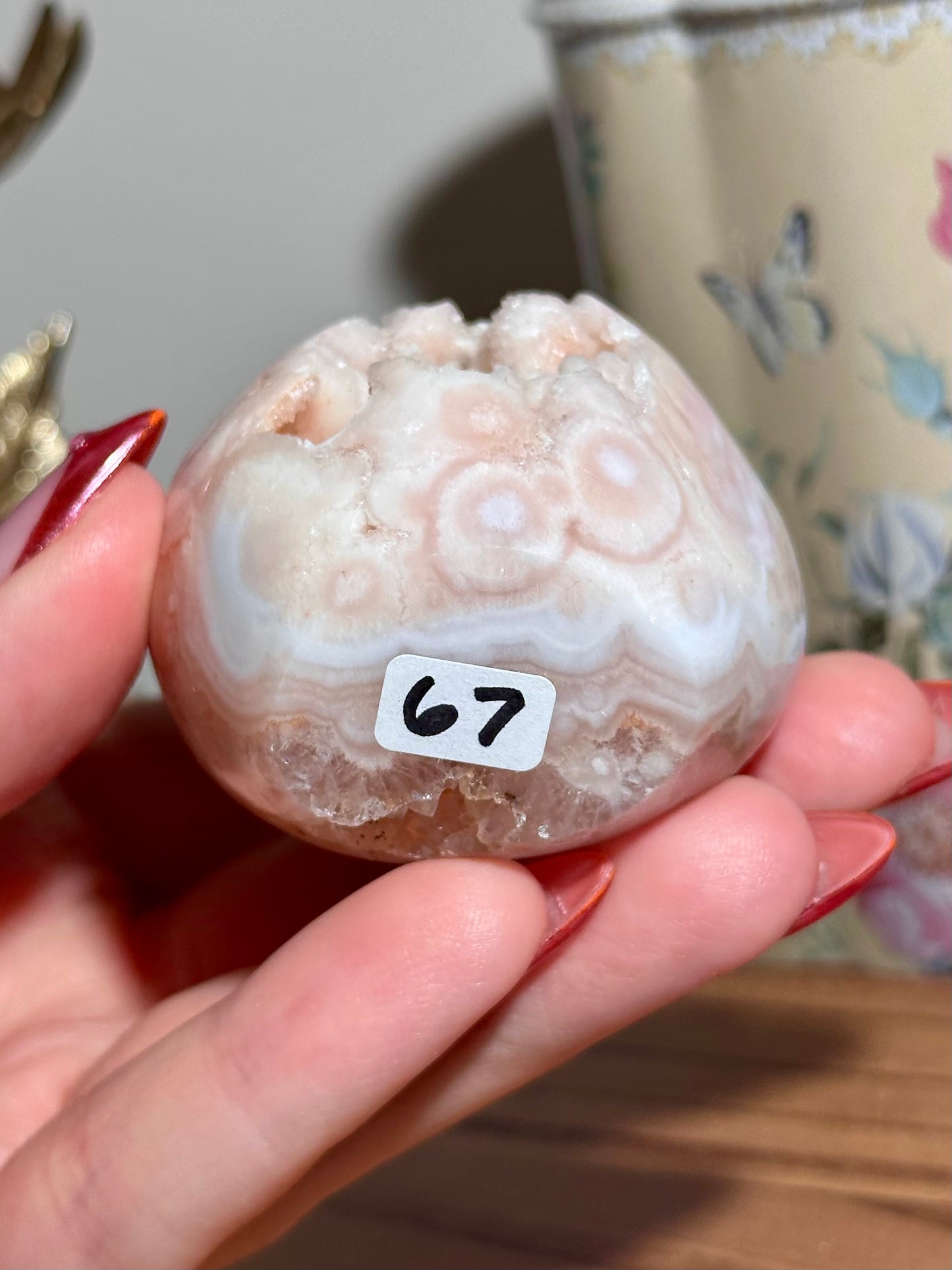 Pastel pink amethyst x flower agate freeform