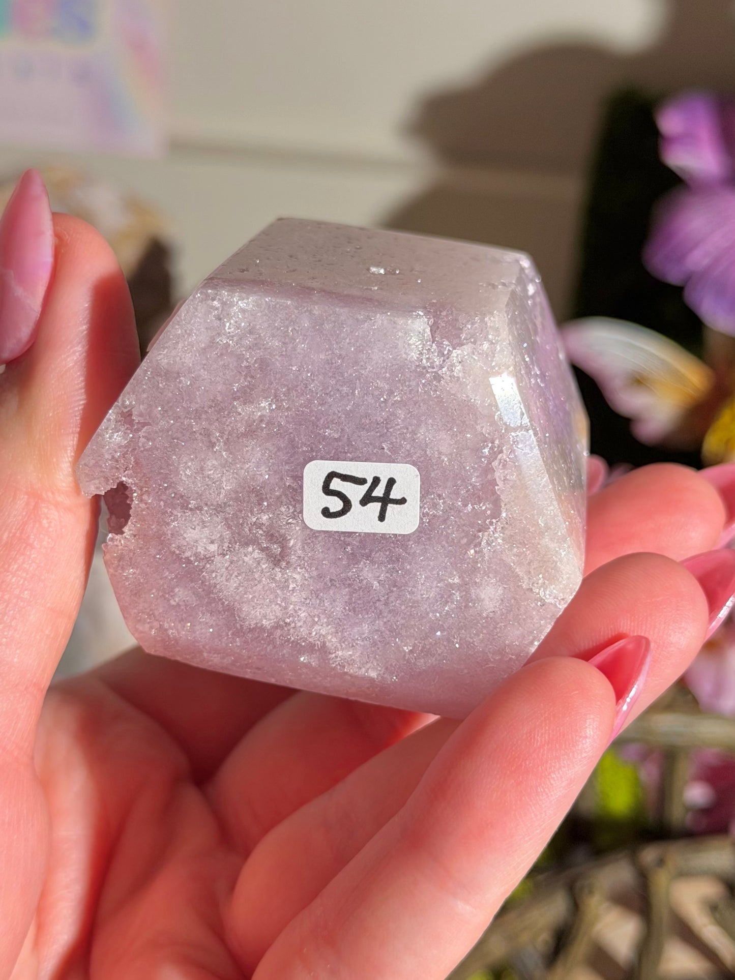 Pastel lilac pink amethyst tower from Brazil