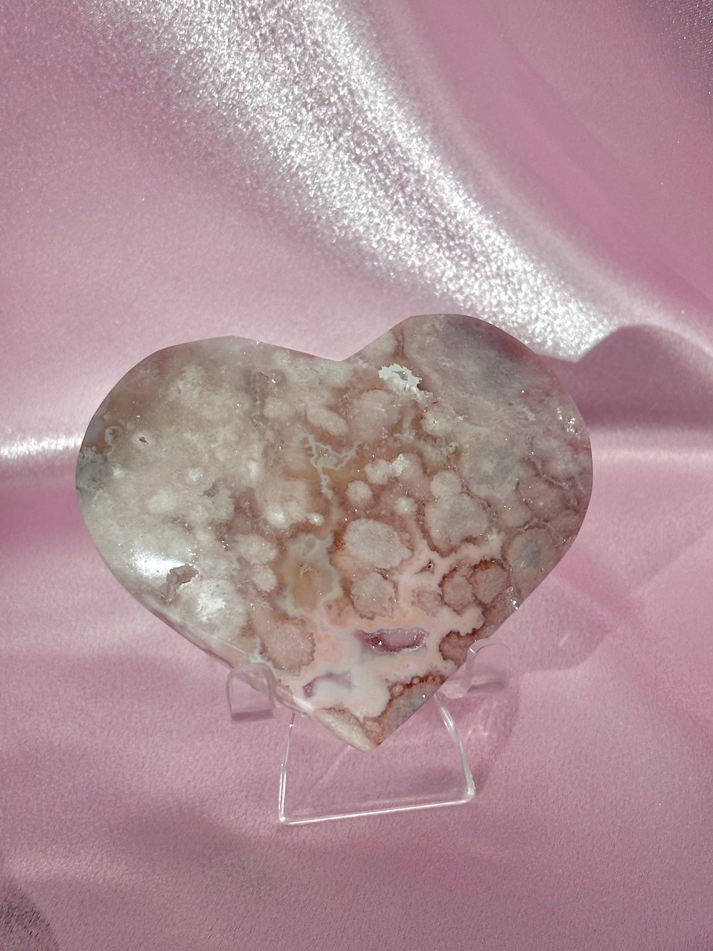 Flower agate heart (C)