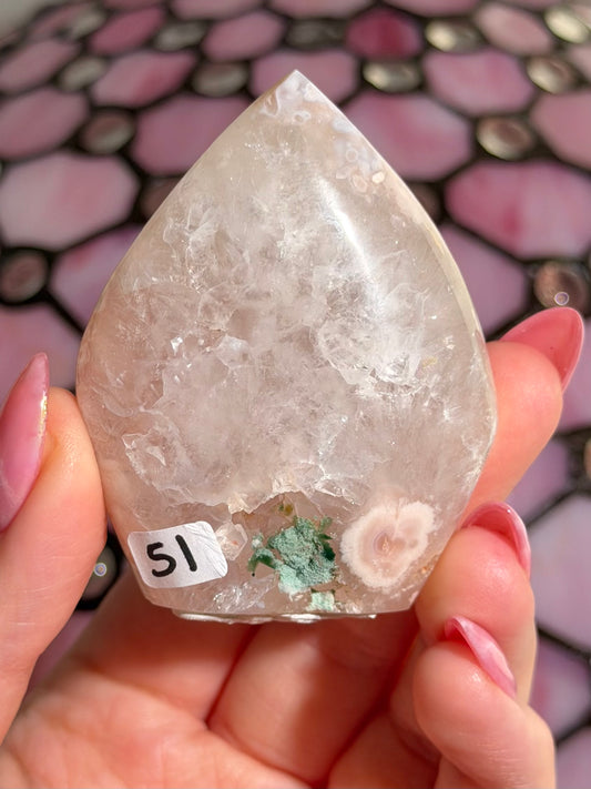 Flower agate x pink amethyst flame *imperfect