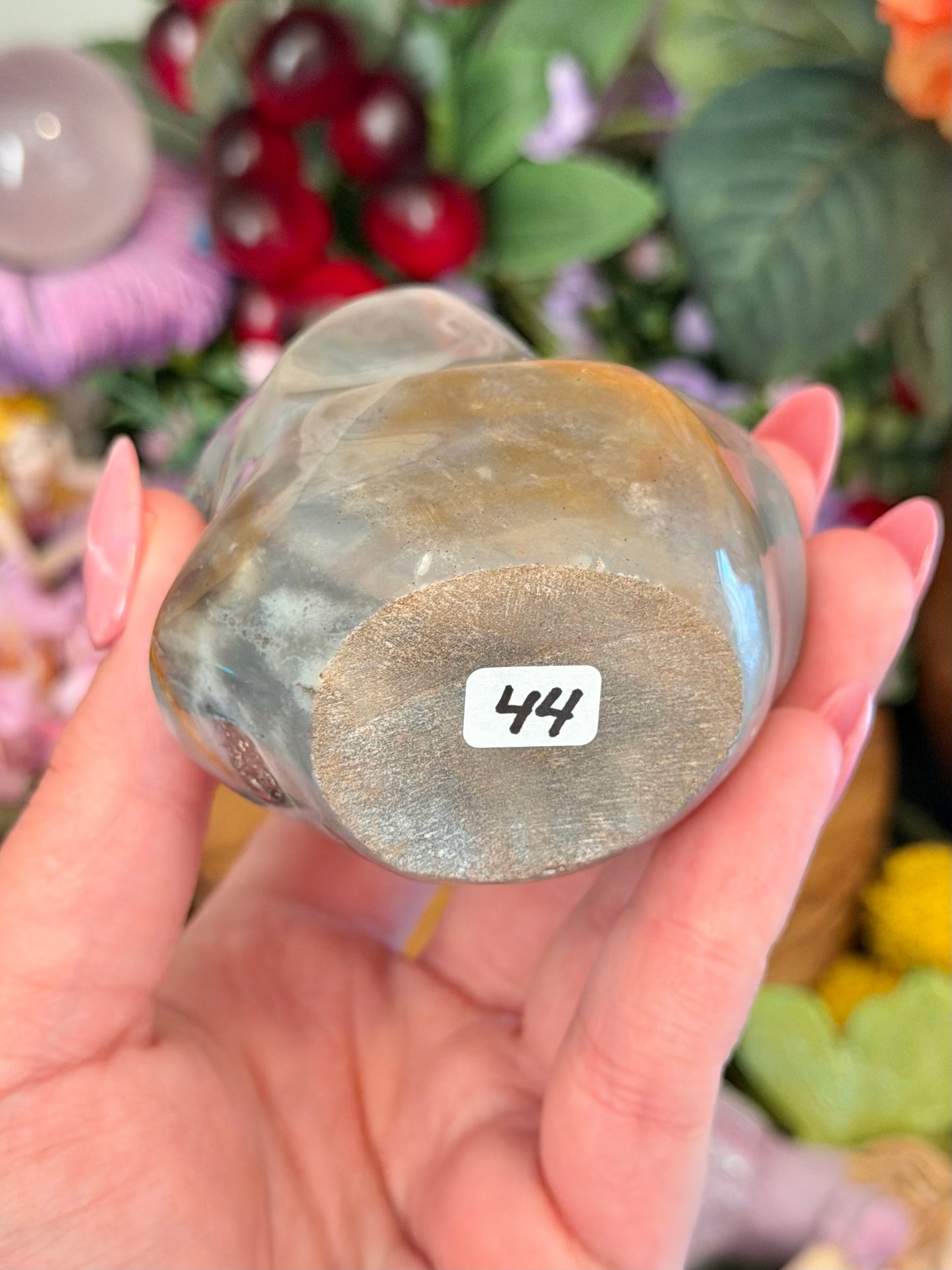 Milky pastel sea jasper flame