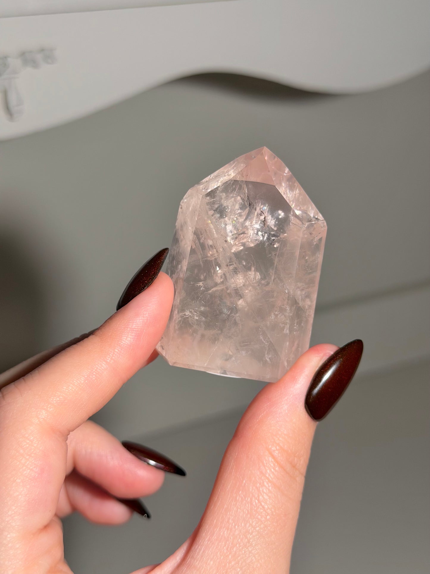 Peachy Brazilian rose quartz mini tower *Personal collection release