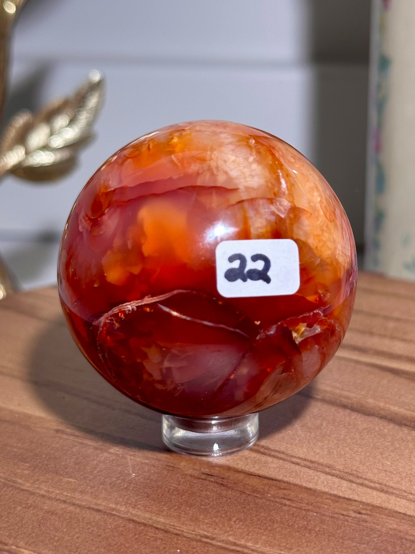 Mossy carnelian sphere *imperfect