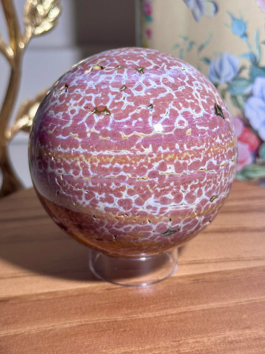 Pink Kabamby ocean jasper sphere
