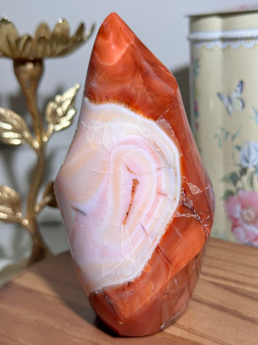 Pink swirl carnelian flame *imperfect tip