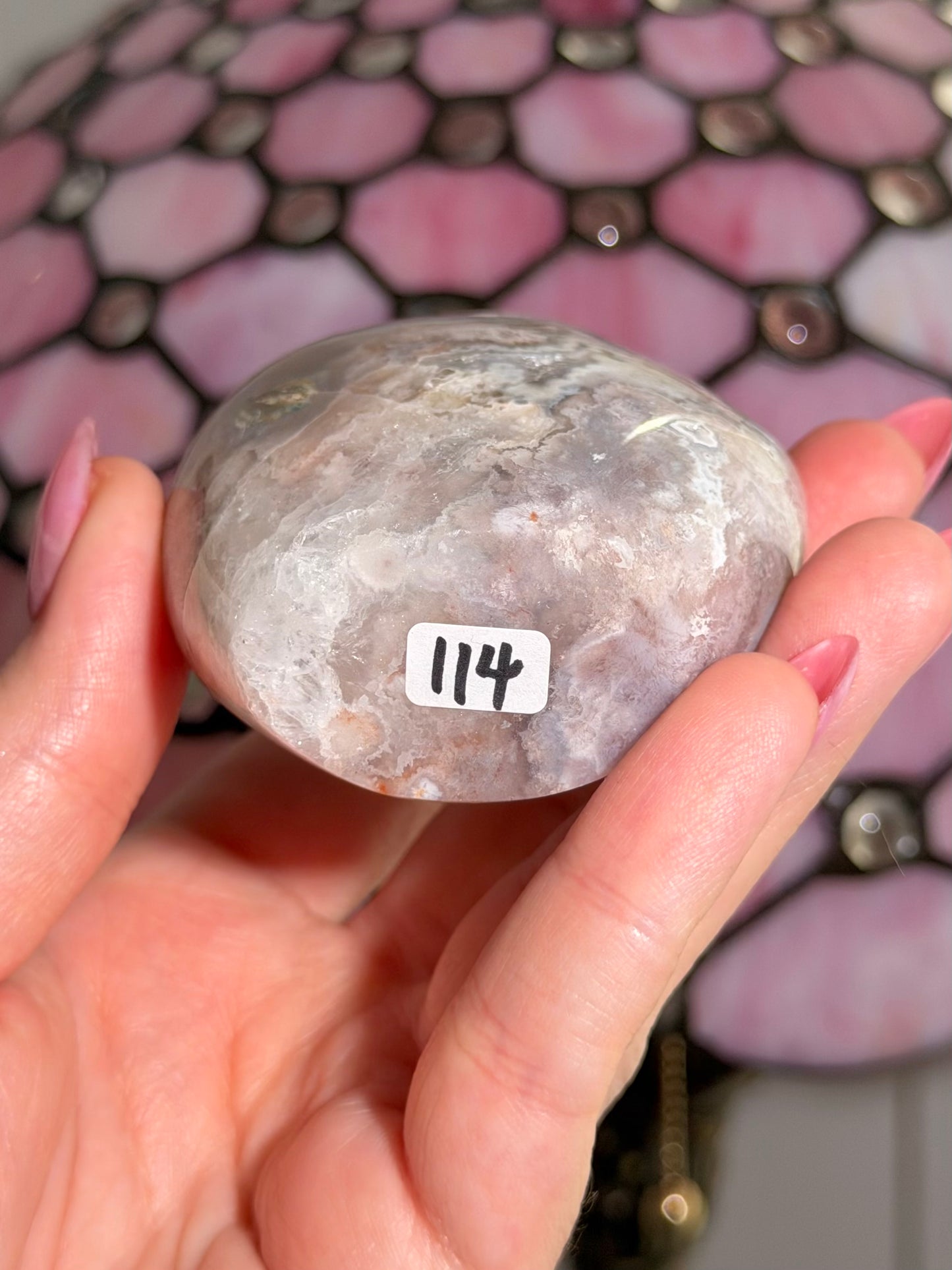 Flower agate x pink amethyst flame