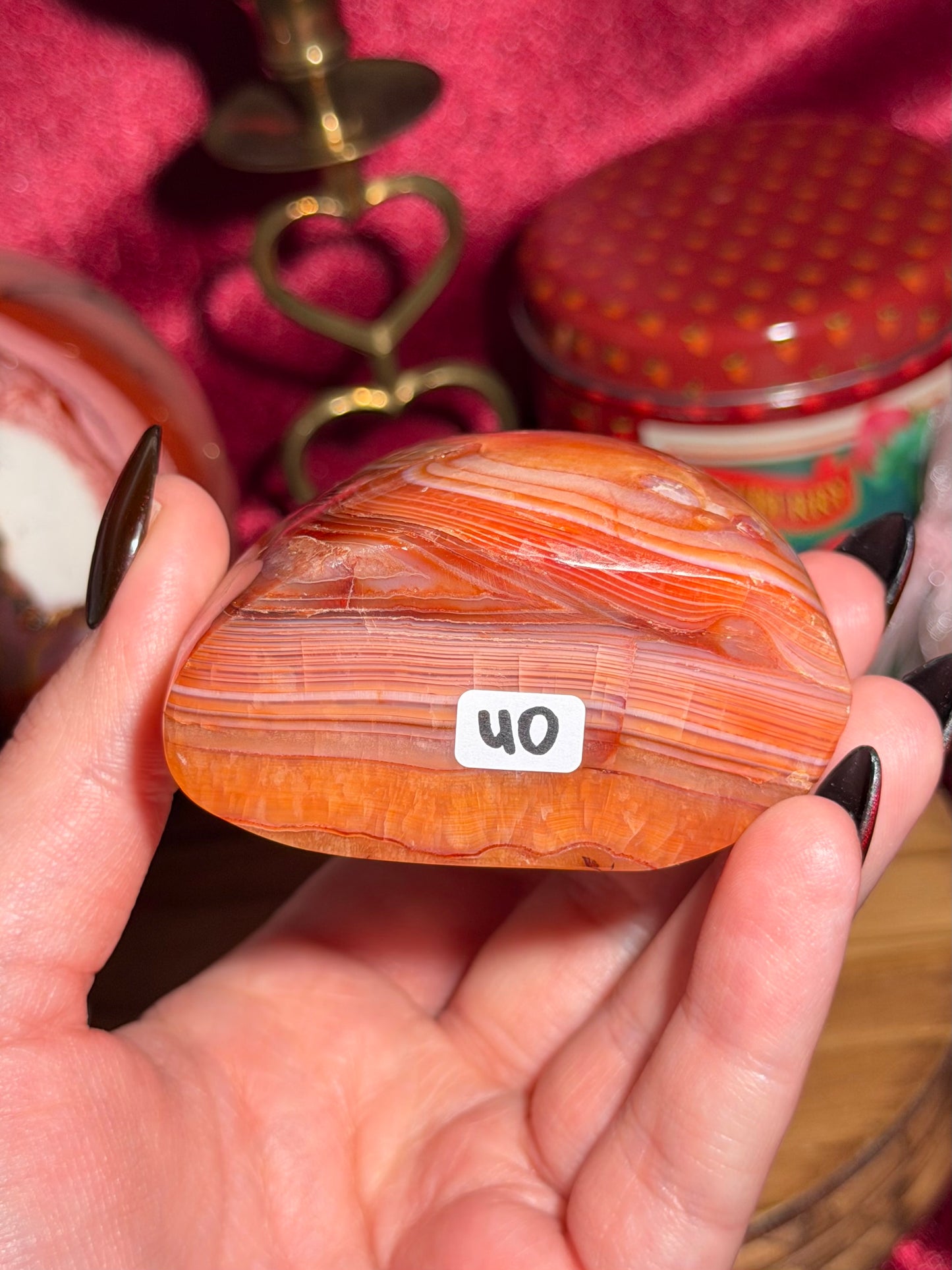 Pink banded carnelian freeform