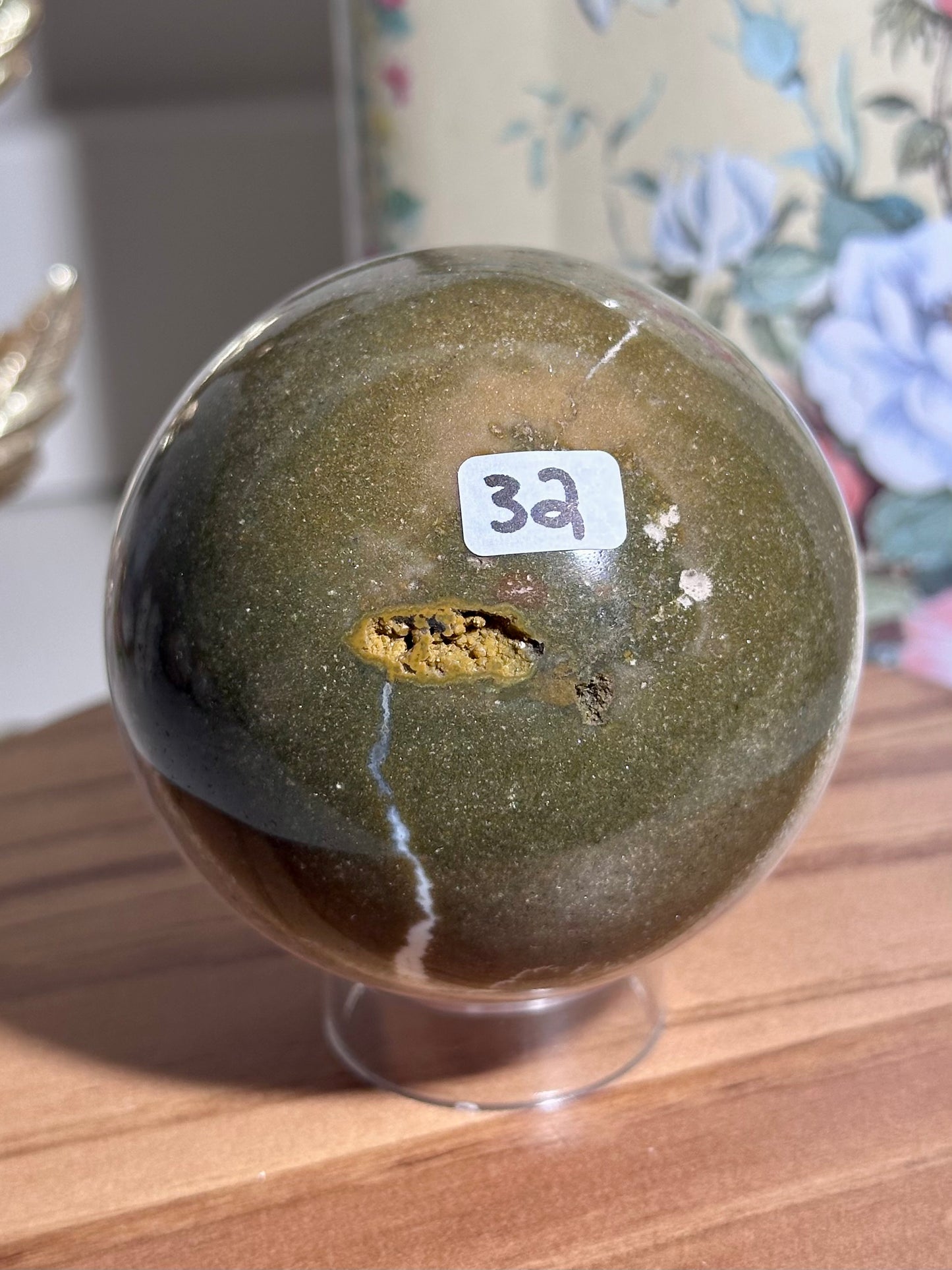 Beachy confetti sea jasper sphere
