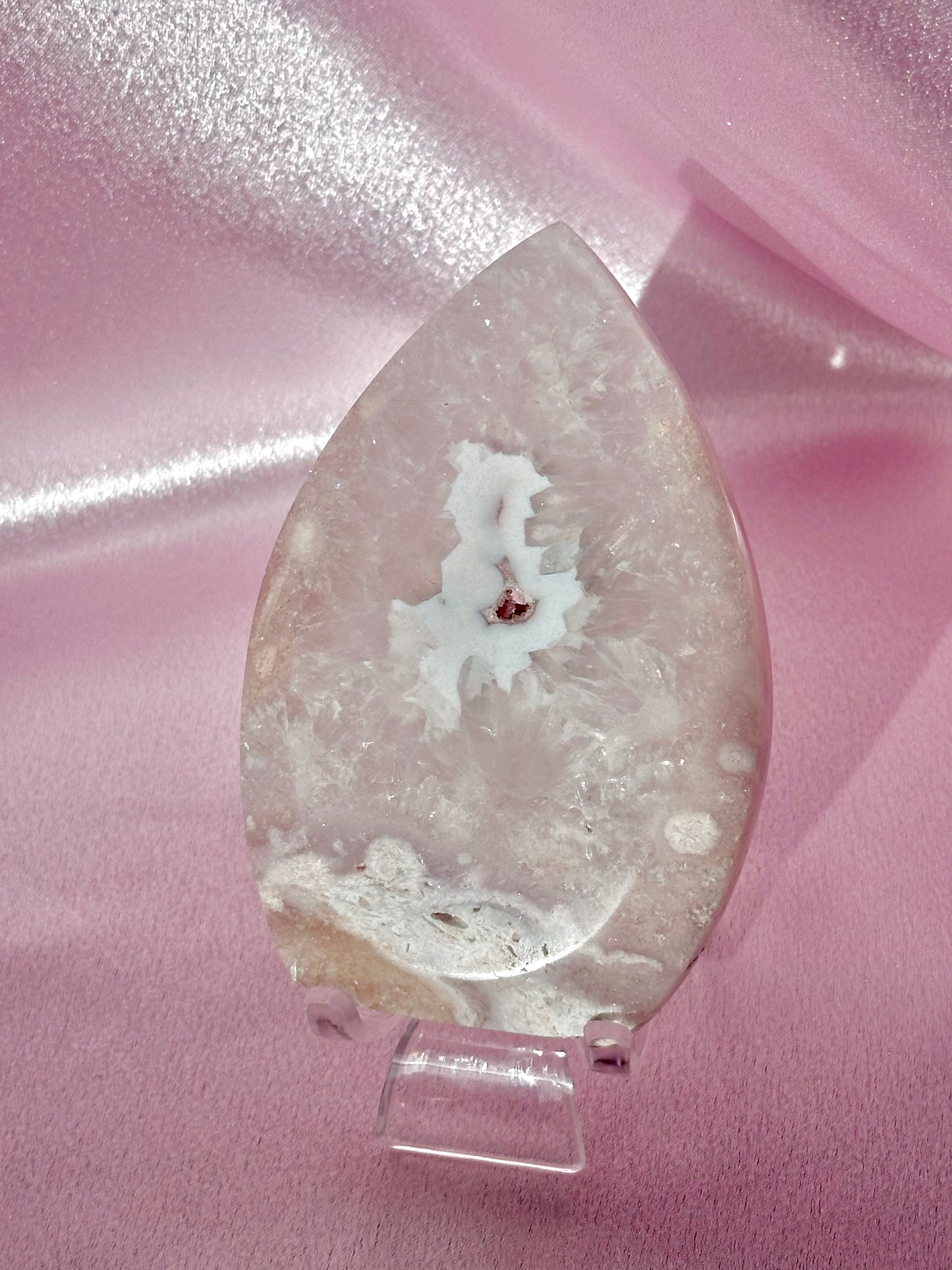 Flower agate freeform *does not self stand! + Acrylic stand