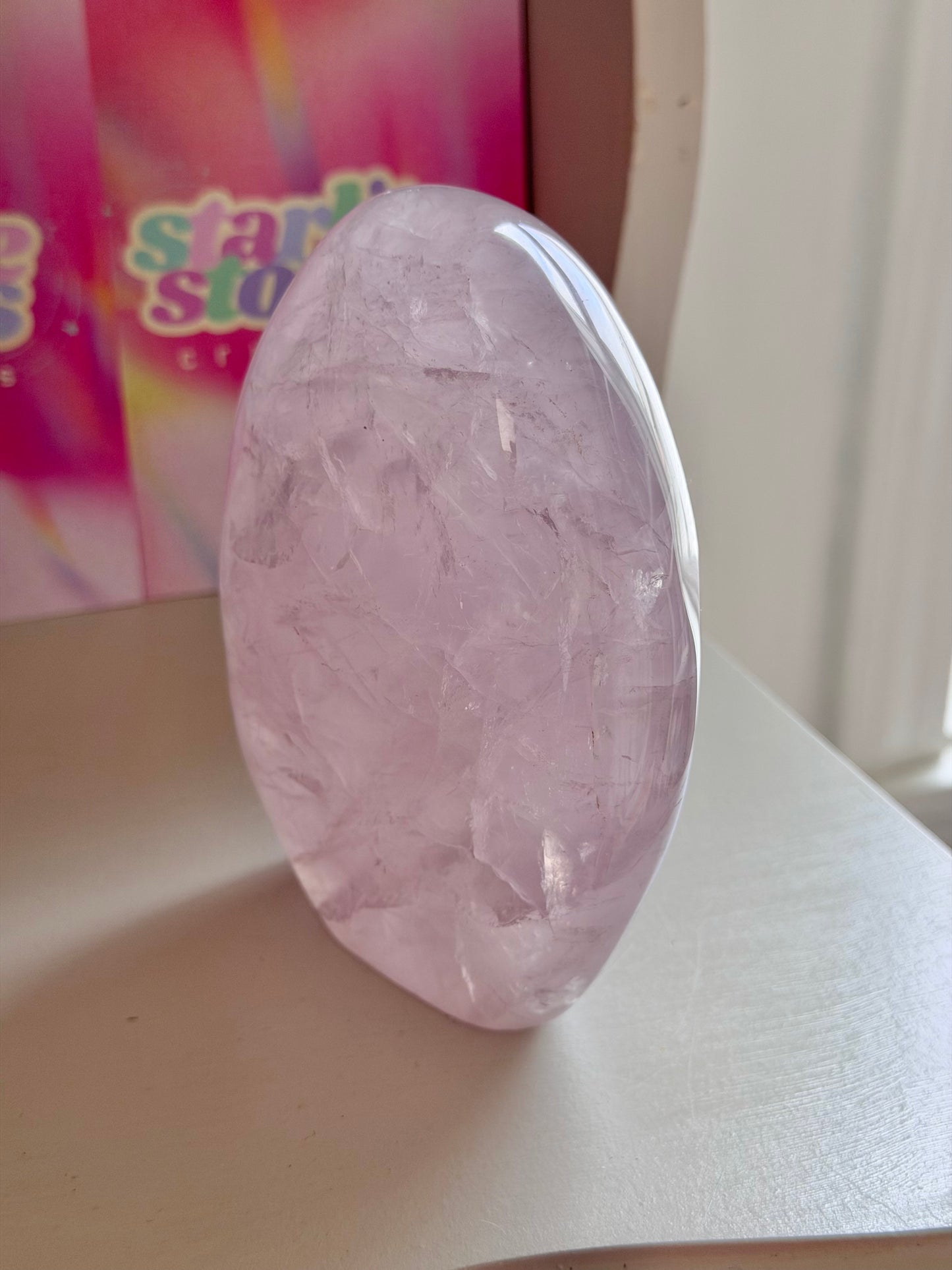 Pale purple rose quartz freeform