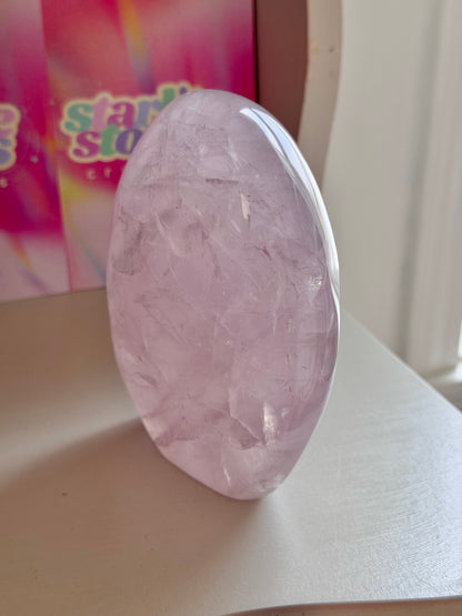 Pale purple rose quartz freeform