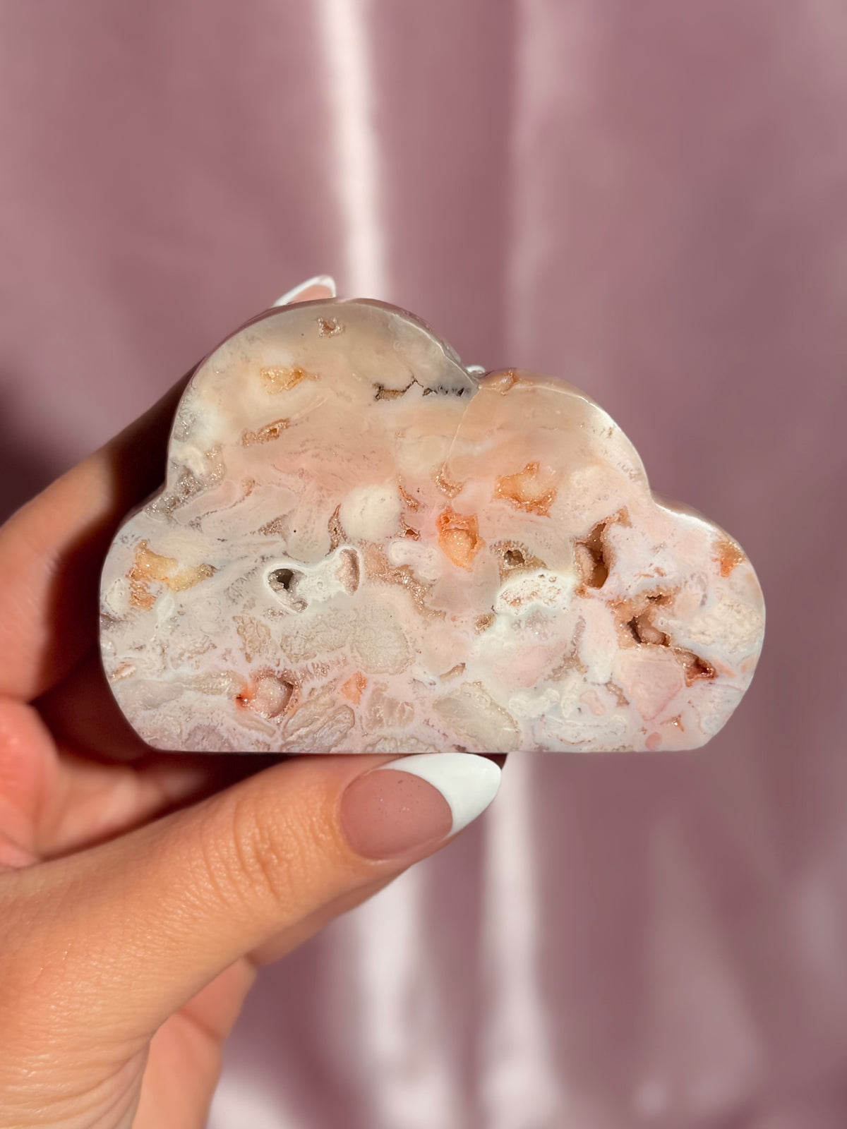 Indonesian Pink Carnelian Cloud Carving (A)