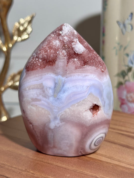 Pastel pink amethyst x flower agate freeform