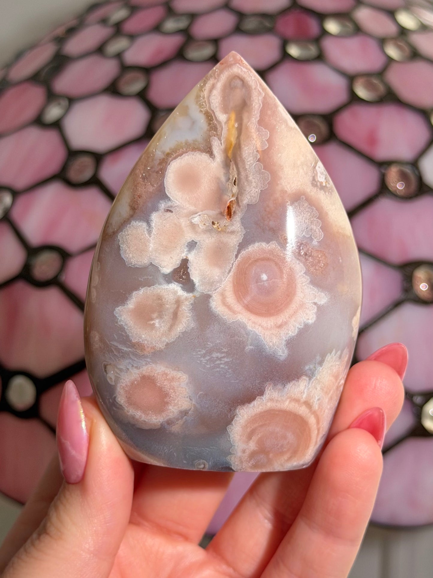 Flower agate x pink amethyst flame