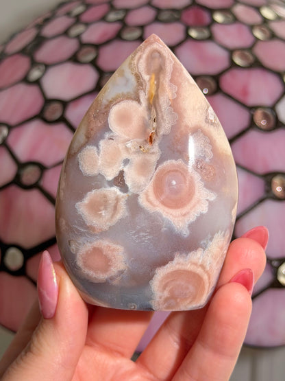 Flower agate x pink amethyst flame