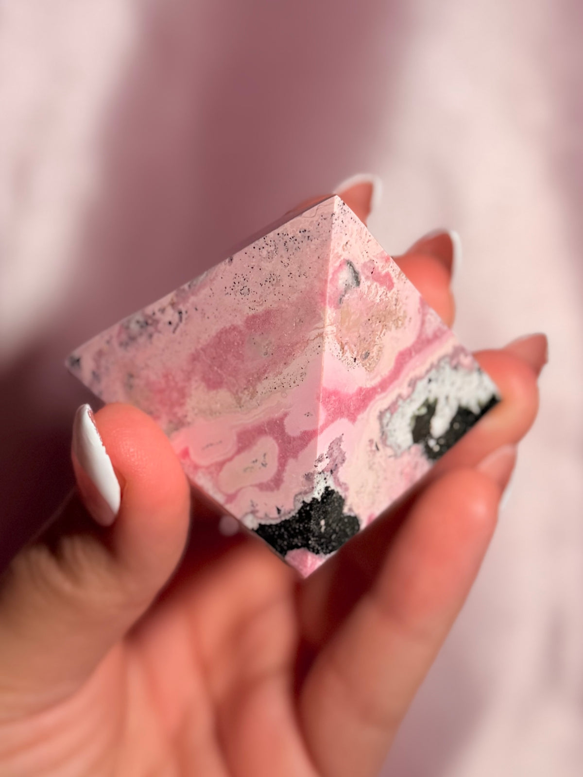 Peruvian Pink Rhodonite Pyramid