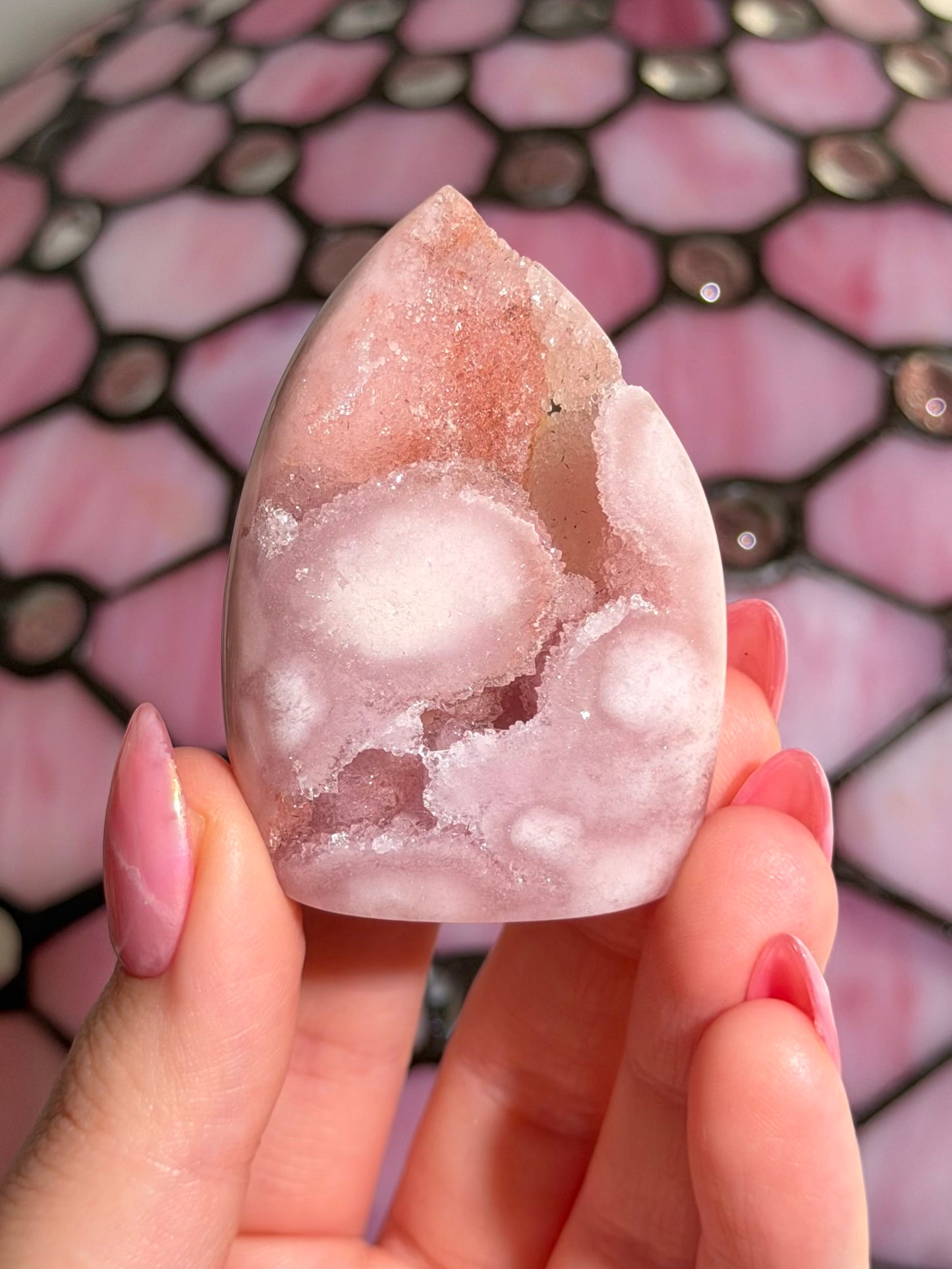 Flower agate x pink amethyst flame