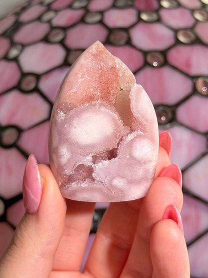 Flower agate x pink amethyst flame