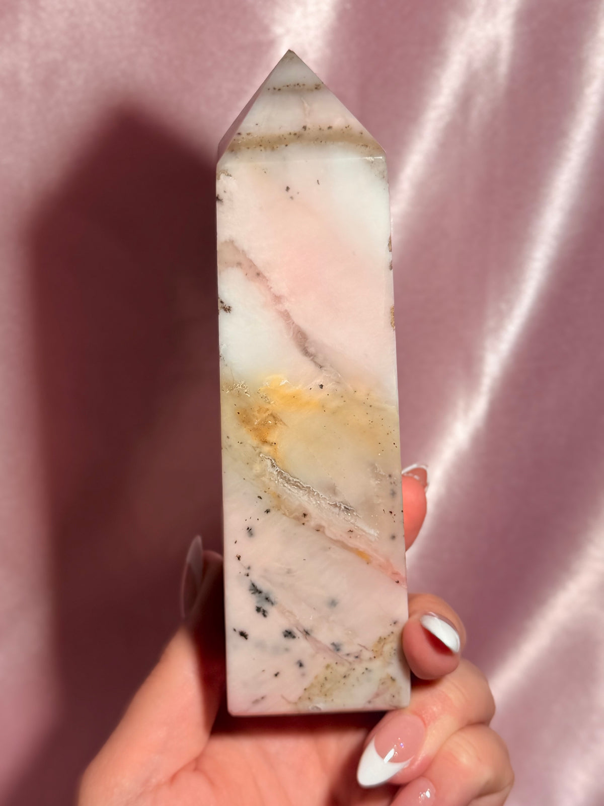 Peruvian Pink Opal Tower *Chipped tip