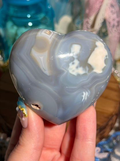 Orca agate heart