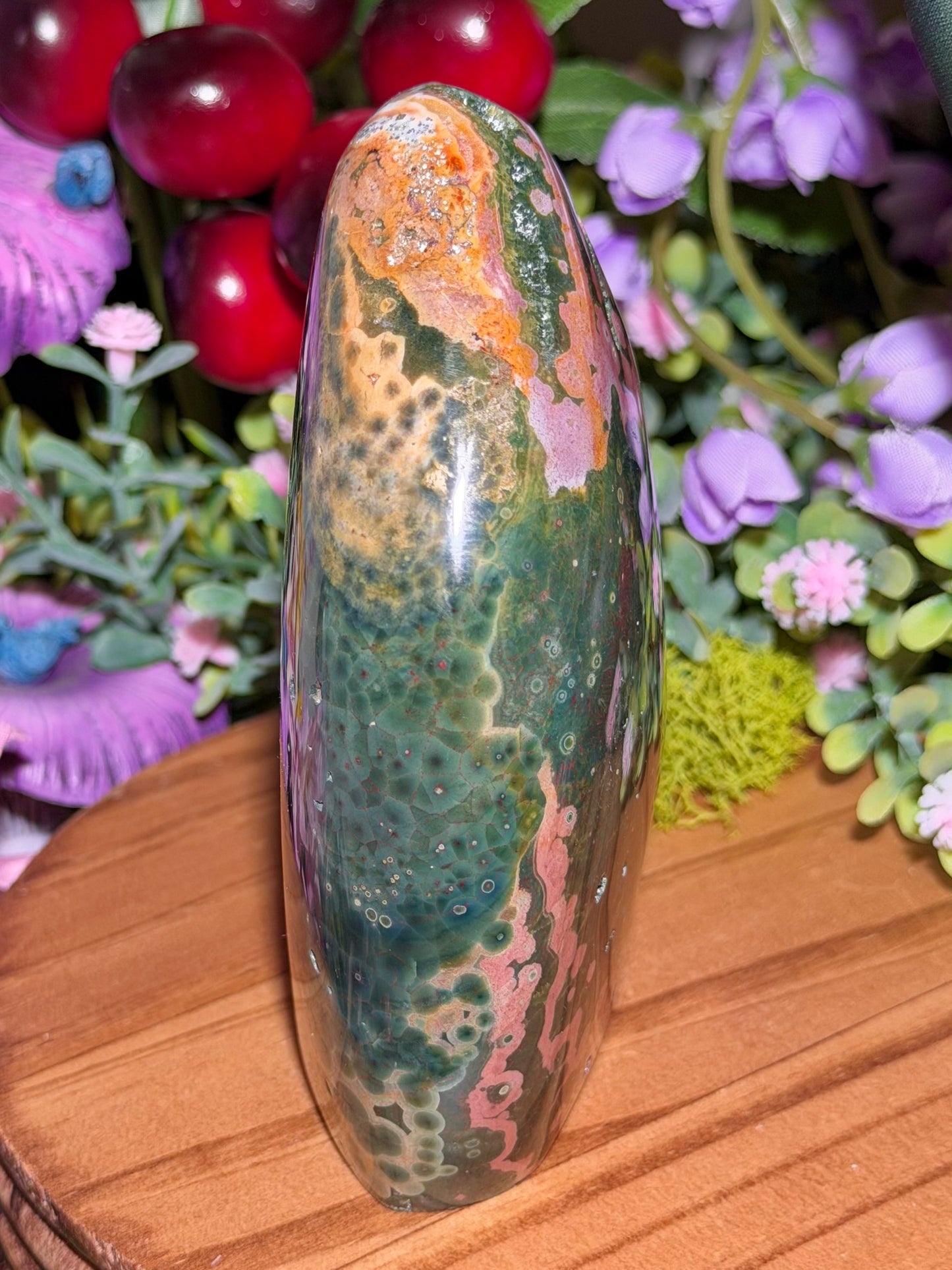 Pink & green Kabamby Ocean Jasper freeform