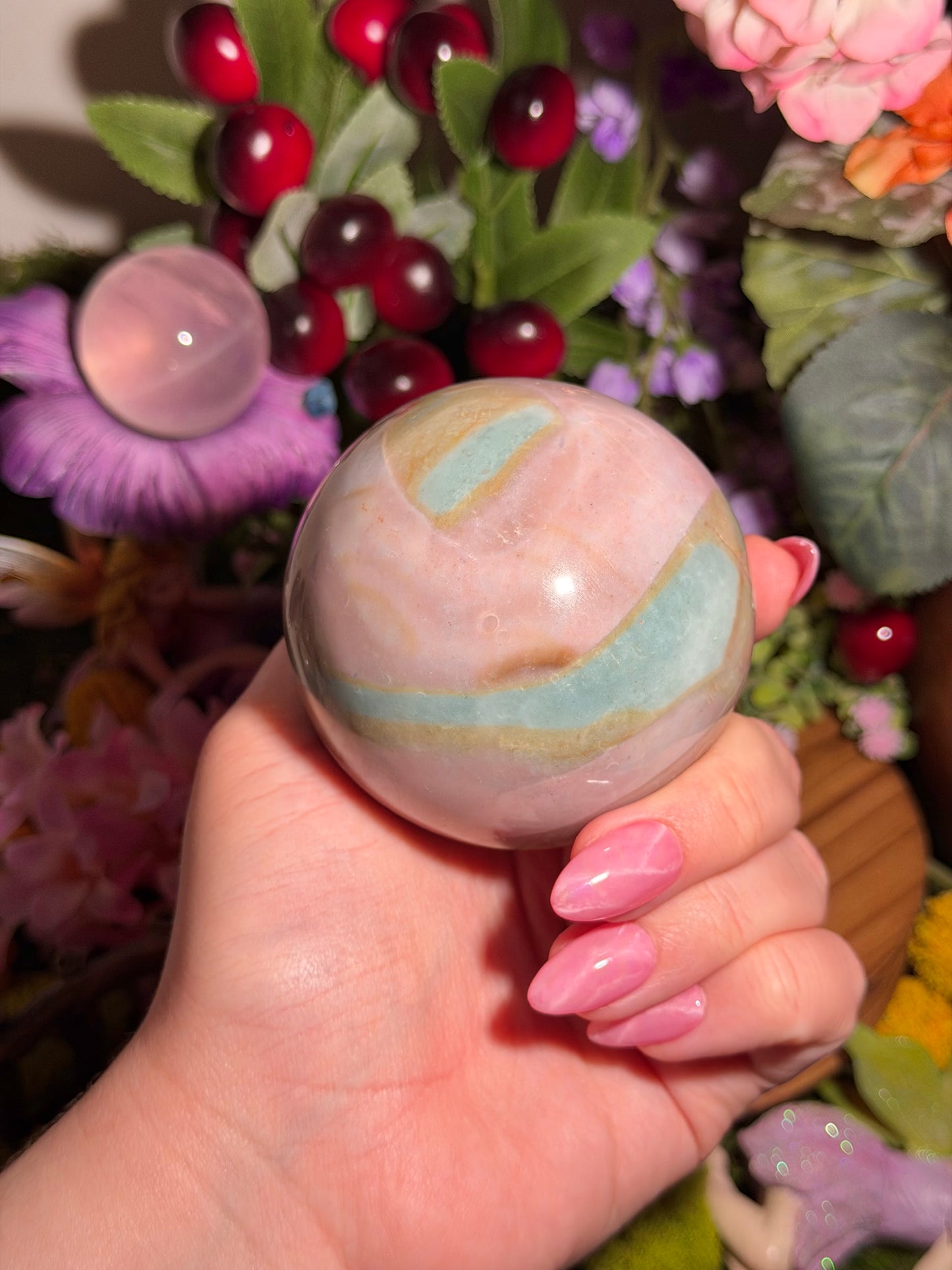 Fairy purple sea jasper sphere