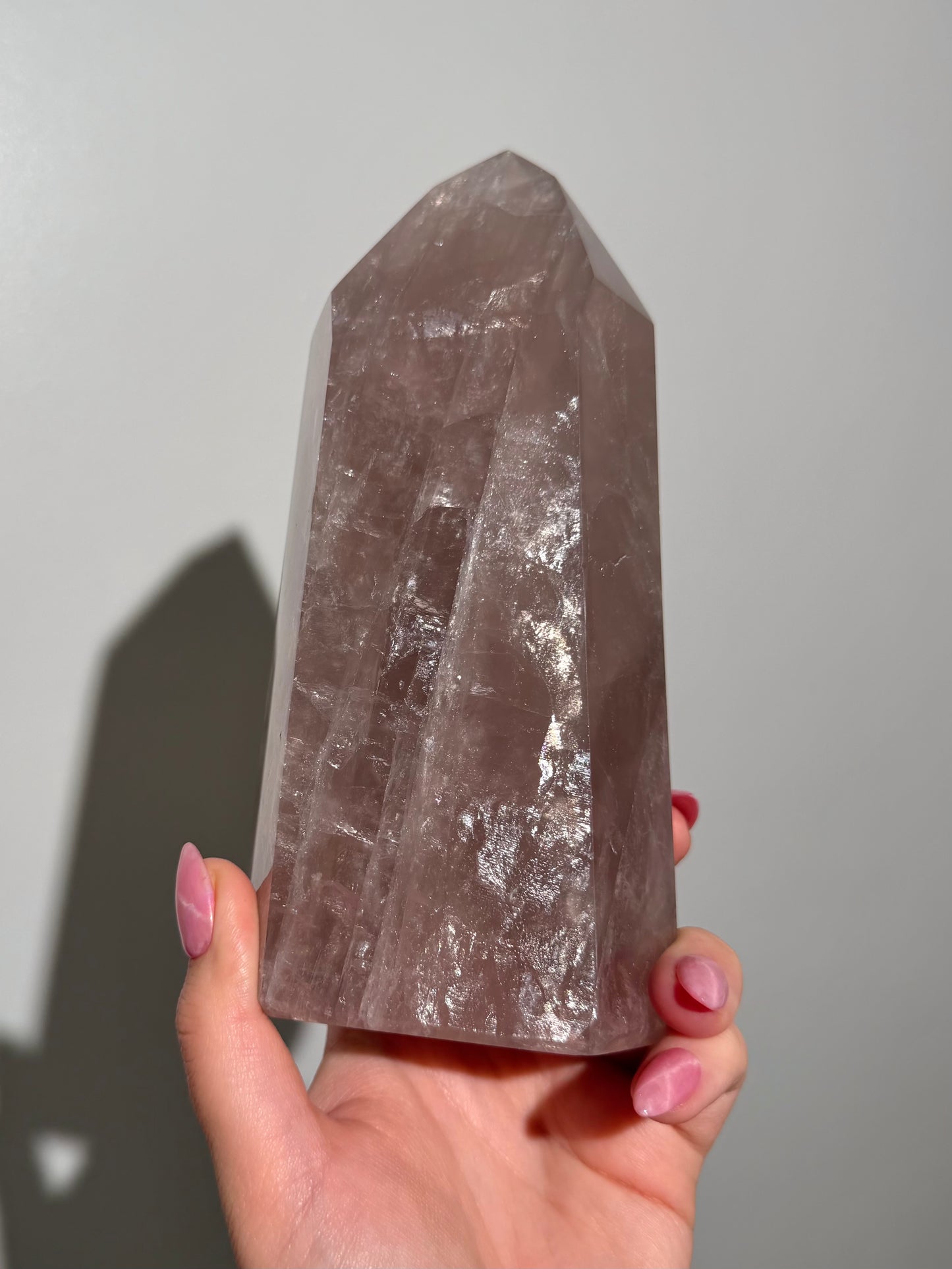 Statement Purple “iced tea” star rose quartz tower