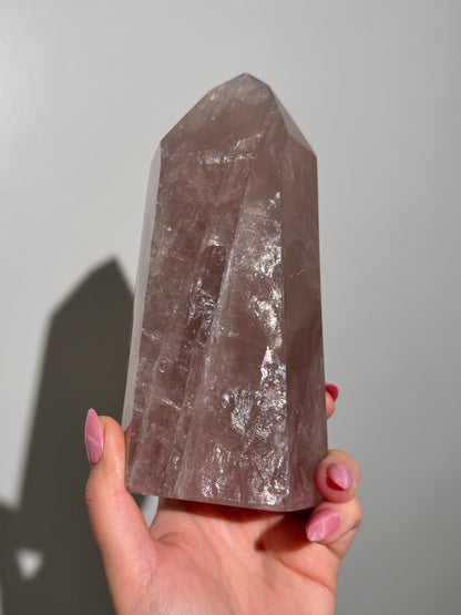 Statement Purple “iced tea” star rose quartz tower