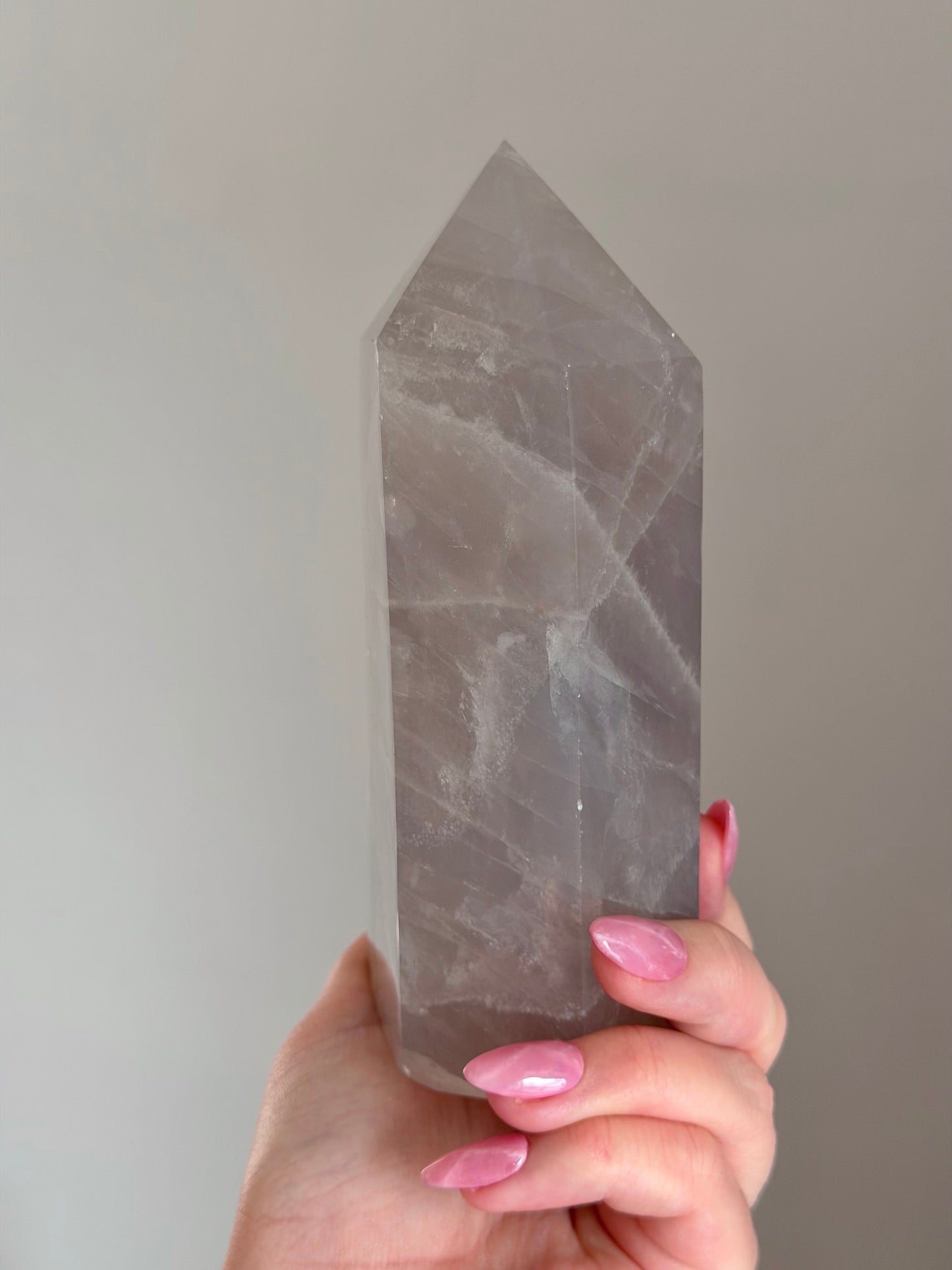 Ethereal Blue rose quartz tower
