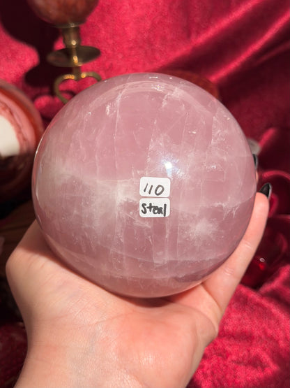 Large rose quartz sphere with subtle star flash *steal deal!