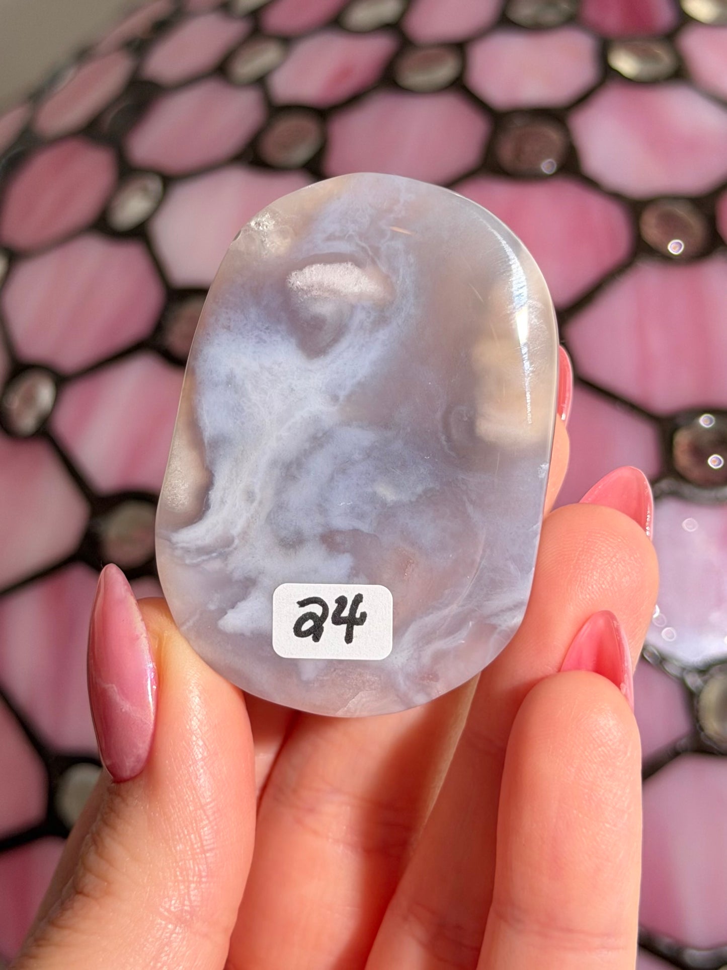 Pastel flower agate palmstone