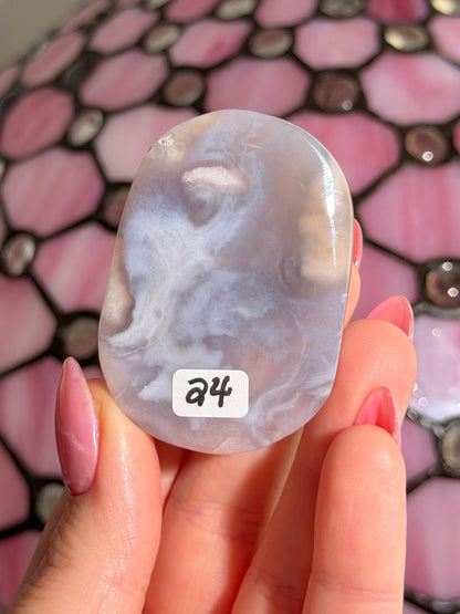 Pastel flower agate palmstone