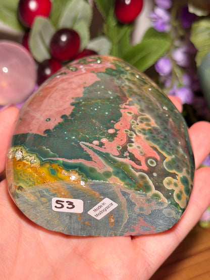 Pink & green Kabamby Ocean Jasper freeform