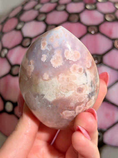 Flower agate x pink amethyst flame