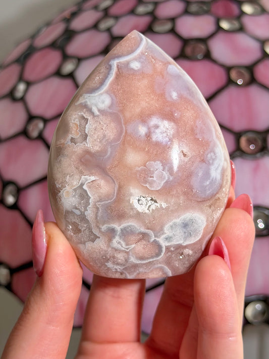 Flower agate x pink amethyst flame