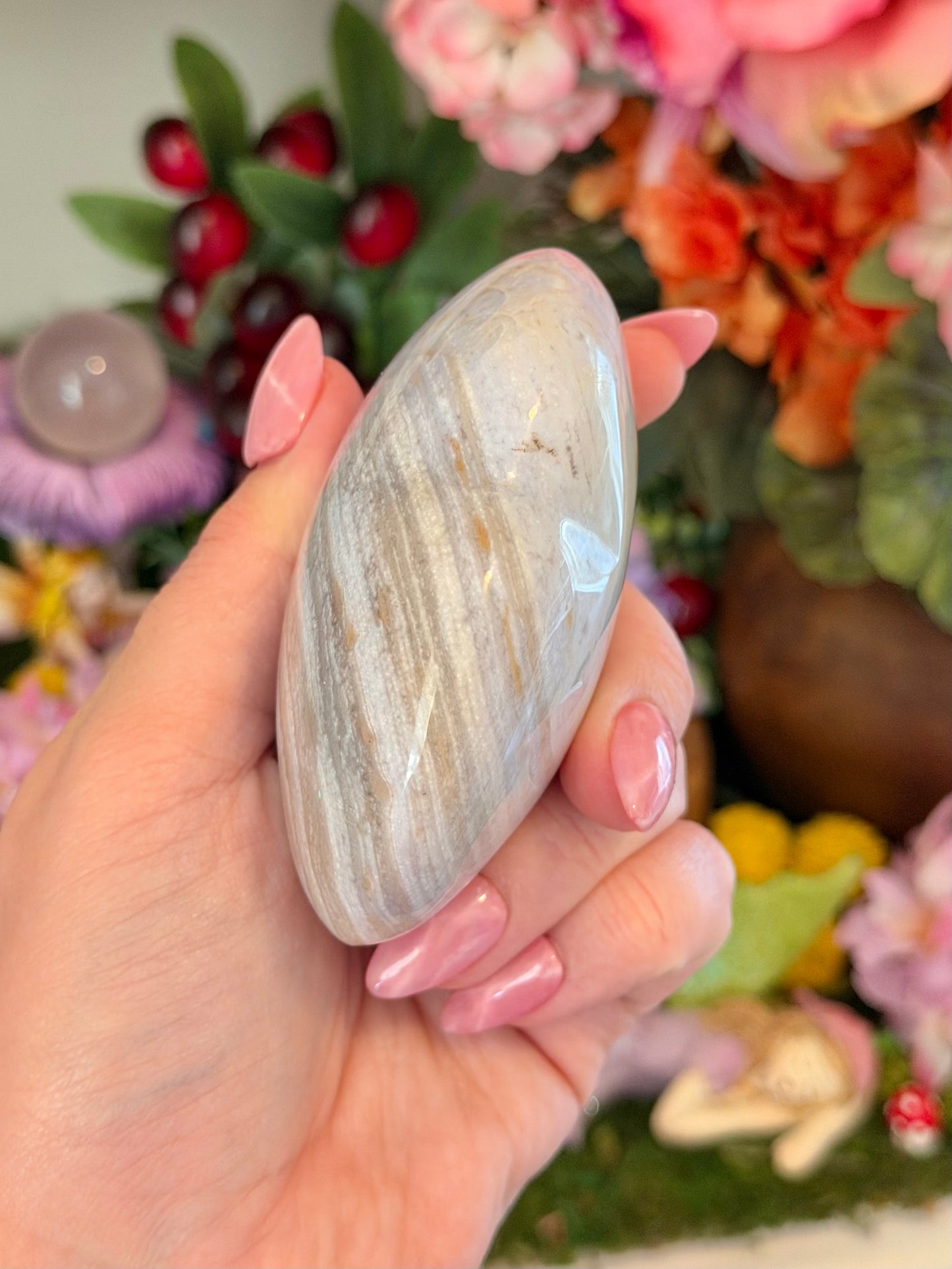Pastel lilac sea jasper heart