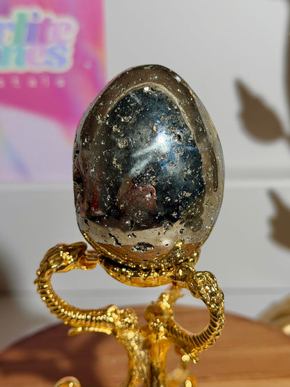 Golden pyrite egg from Peru