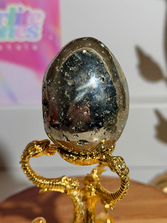 Golden pyrite egg from Peru