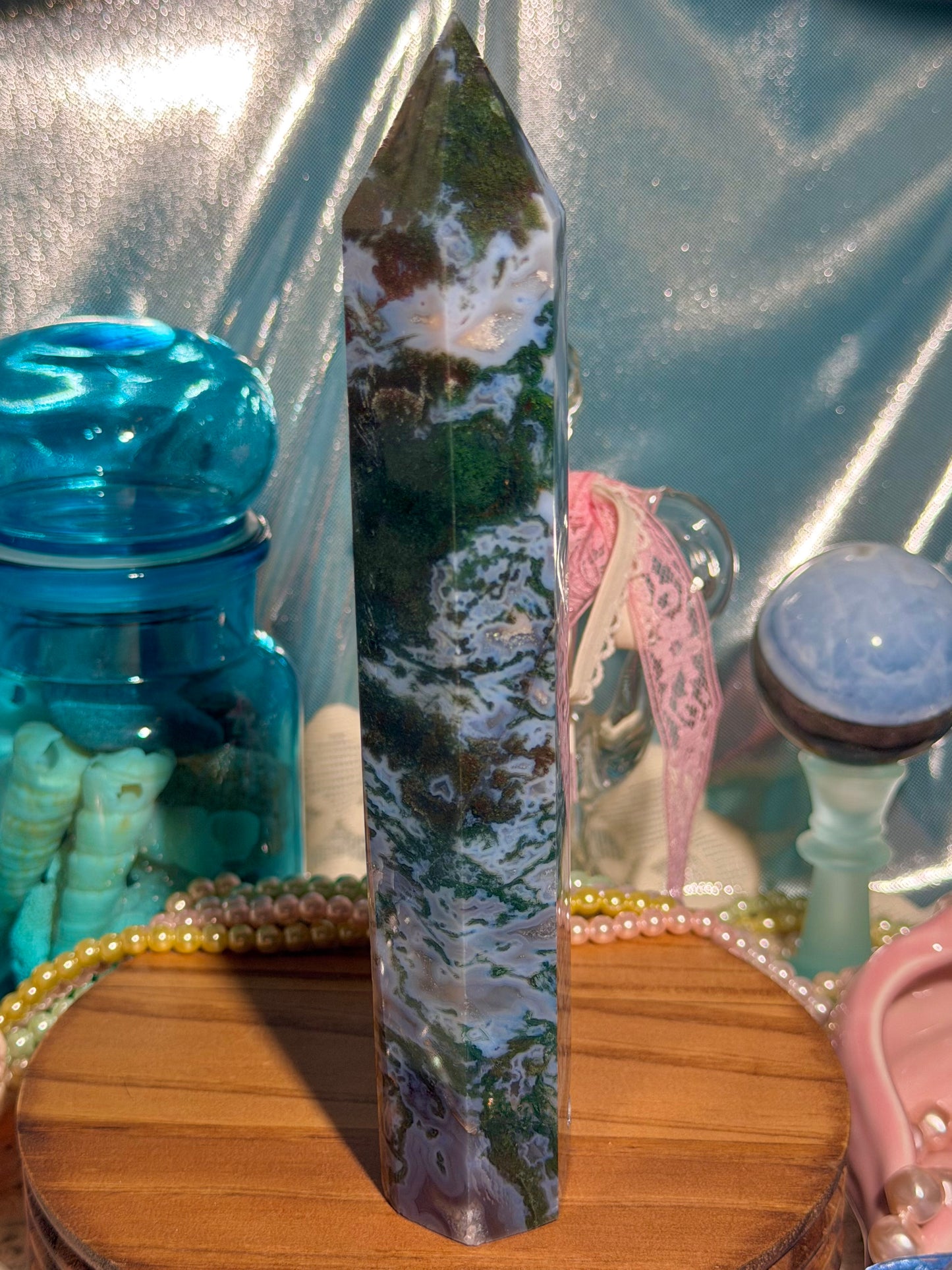 Moss agate tower