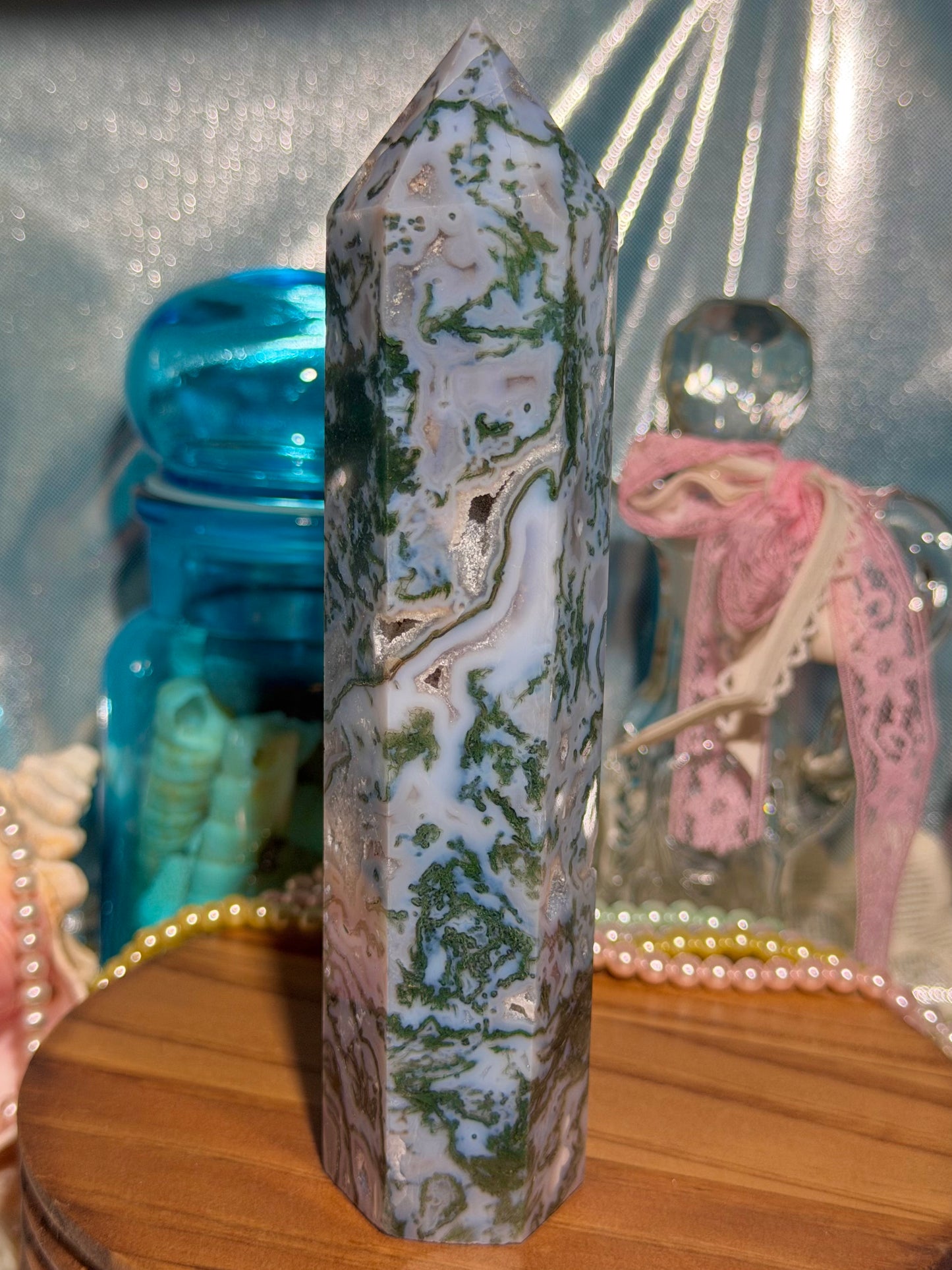 Moss agate tower 58B
