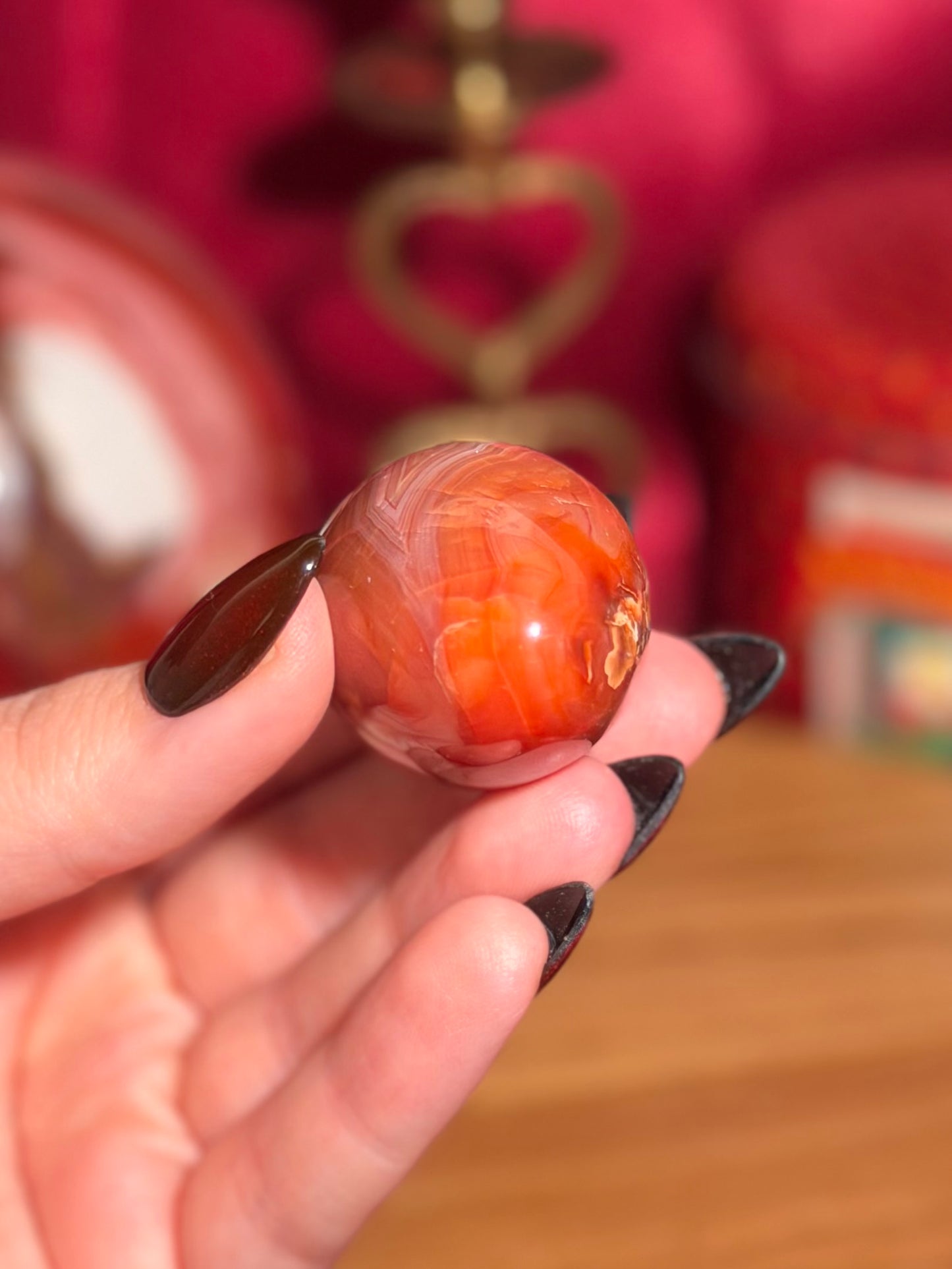 Toasty strawberry carnelian egg