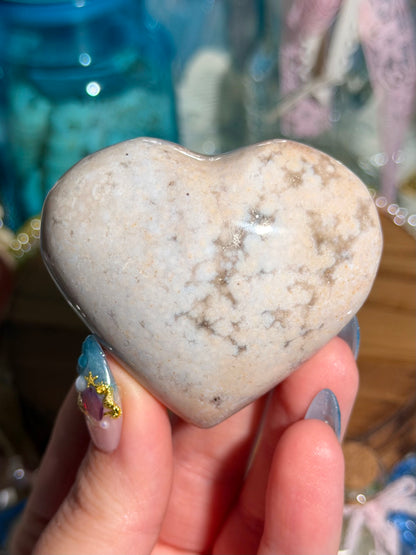 Pastel periwinkle orby sea jasper heart