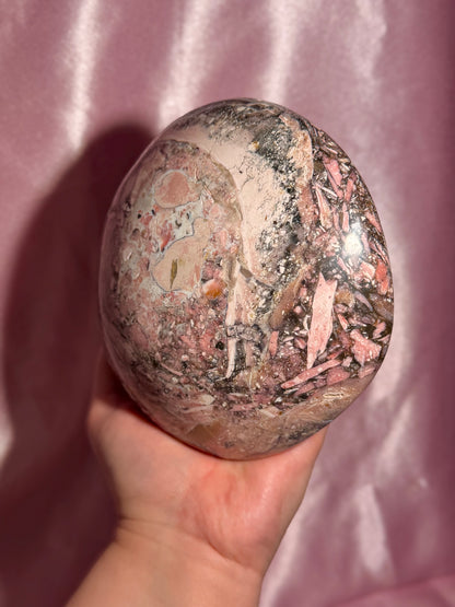 Peruvian Pink Opal "UFO" Oversized Palmstone